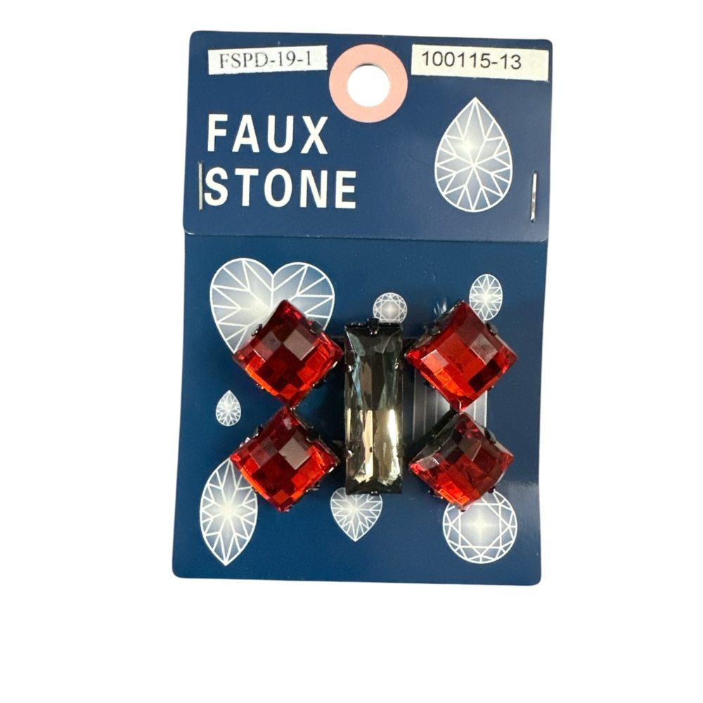 Simulated Garnet & Smoky Topaz Faux Stone Costume Jewelry Pendant for Necklace